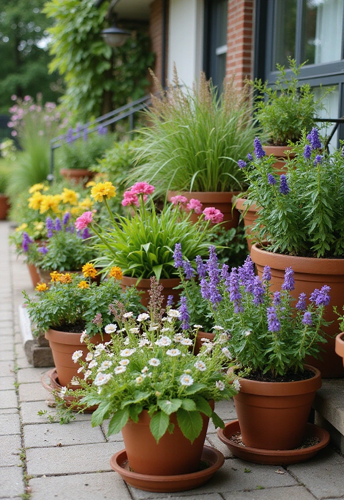 30 Simple Garden Design Ideas to Create a Calm and Beautiful Green Space - 2. Container Gardening for Flexibility