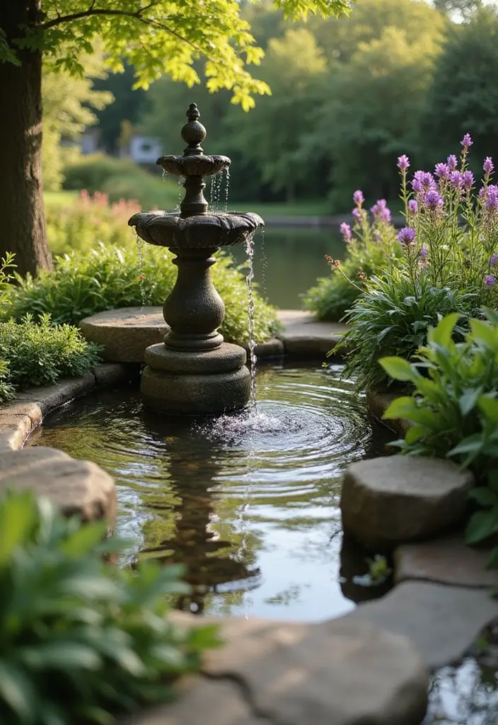 30 Simple Garden Design Ideas to Create a Calm and Beautiful Green Space - 4. Tranquil Water Features