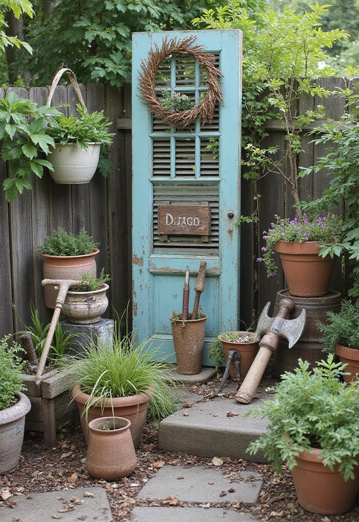 30 Small Backyard Ideas on a Budget DIY - Transform Your Outdoor Space for Under $100 - 16. Garden Decor from Reclaimed Materials