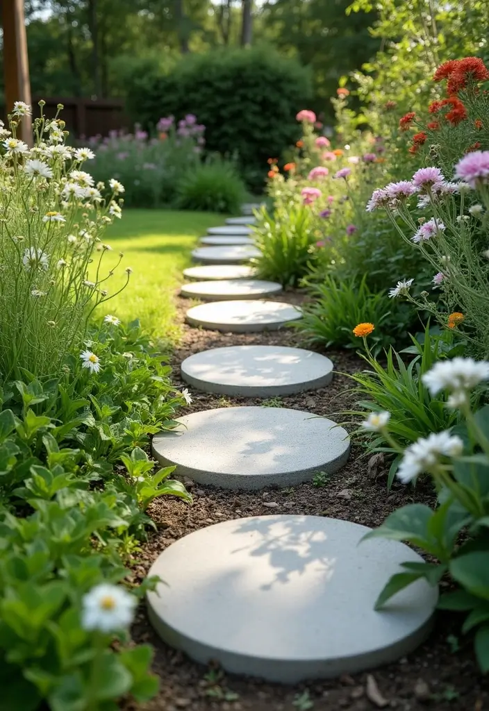 30 Small Backyard Ideas on a Budget DIY - Transform Your Outdoor Space for Under $100 - 3. Garden Pathway with Stepping Stones