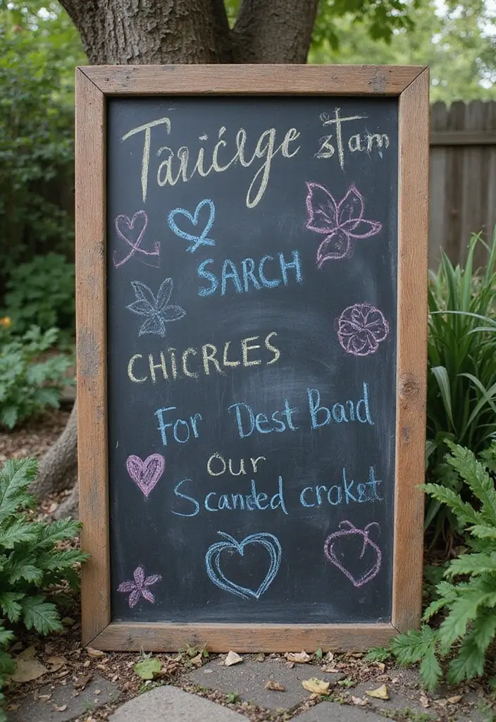 30 Small Backyard Ideas on a Budget DIY - Transform Your Outdoor Space for Under $100 - 30. Outdoor Chalkboard