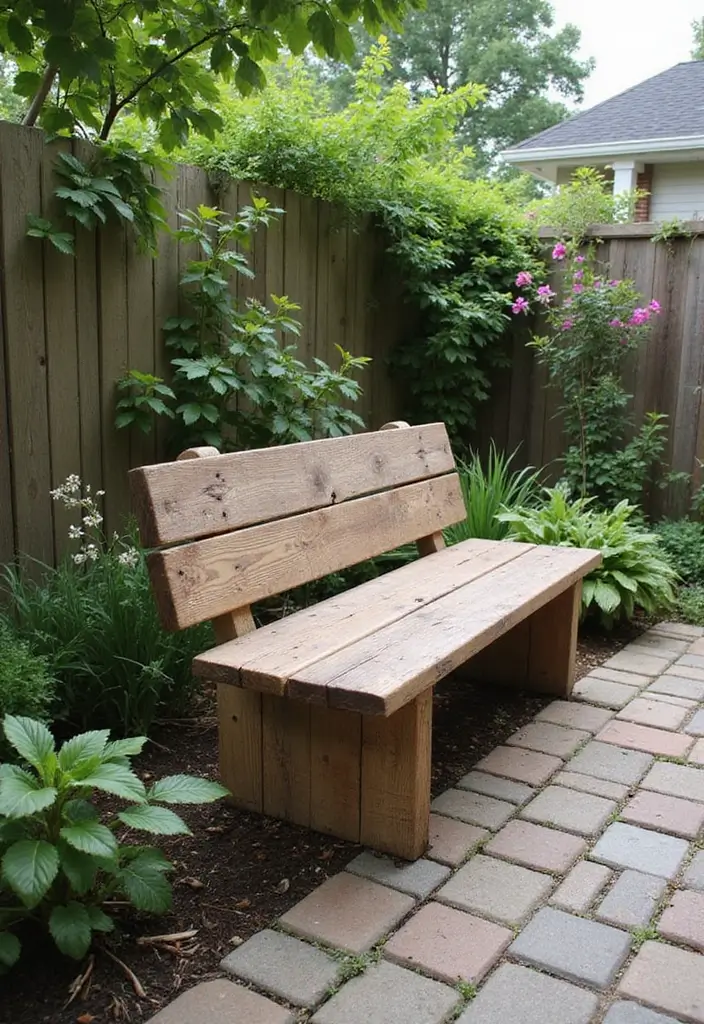 30 Small Backyard Ideas on a Budget DIY - Transform Your Outdoor Space for Under $100 - 7. Reclaimed Wood Bench