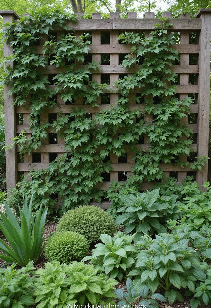 19 Efficient Raised Garden Beds Layout Inspirations for Vertical Gardening - 10. Lattice Garden Beds