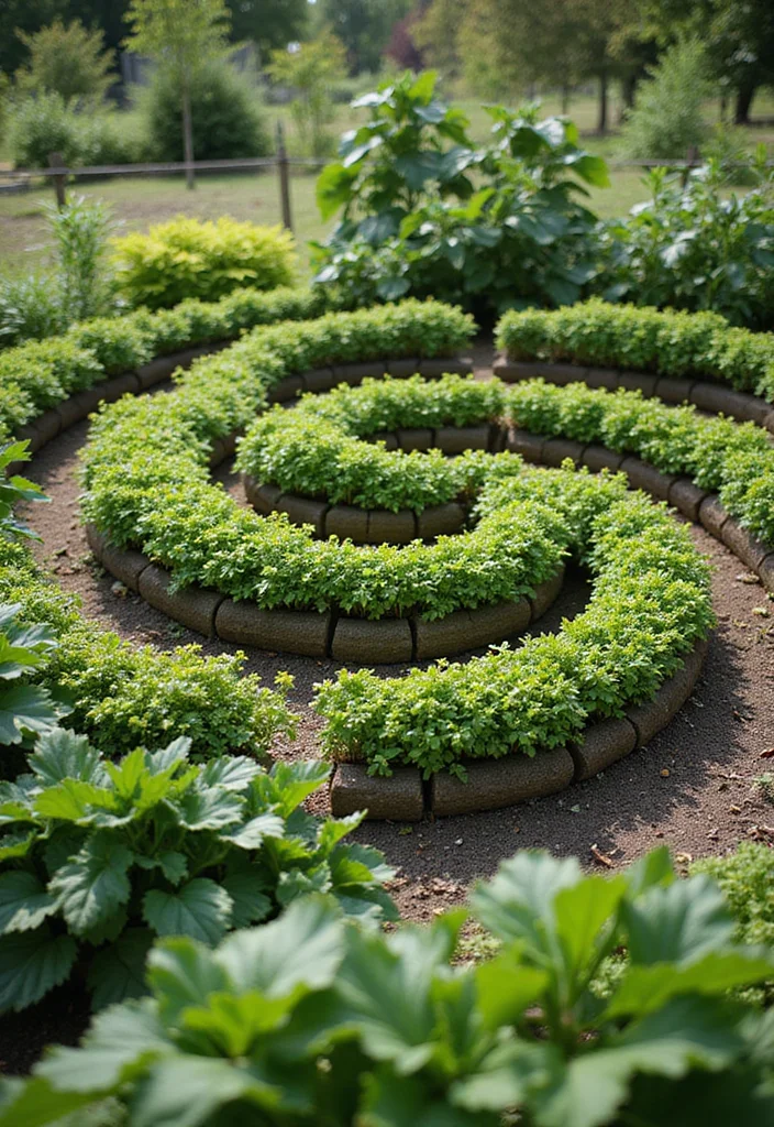 19 Efficient Raised Garden Beds Layout Inspirations for Vertical Gardening - 14. Spiral Vegetable Garden