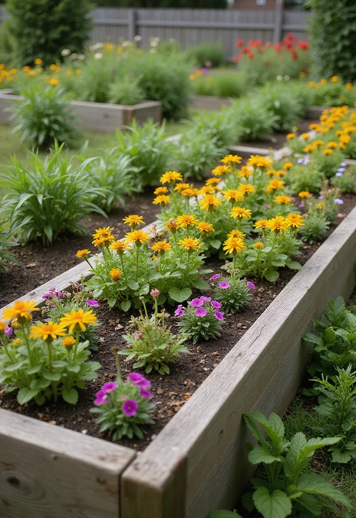 19 Efficient Raised Garden Beds Layout Inspirations for Vertical Gardening - 16. Raised Beds for Pollinators
