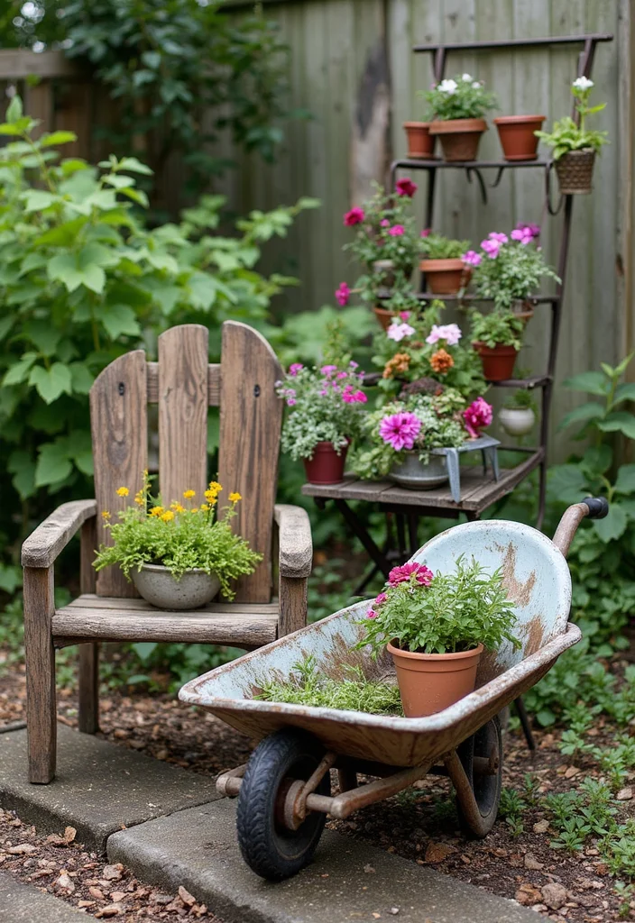 Adorable Home Garden Ideas Game: A Cute Guide with 17 Playful Creative Inspirations - 6. Creative Use of Upcycled Materials