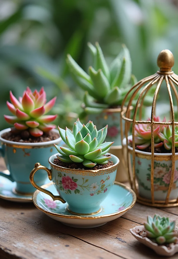 Adorable Home Garden Ideas Game: A Cute Guide with 17 Playful Creative Inspirations - 7. Quirky Succulent Displays