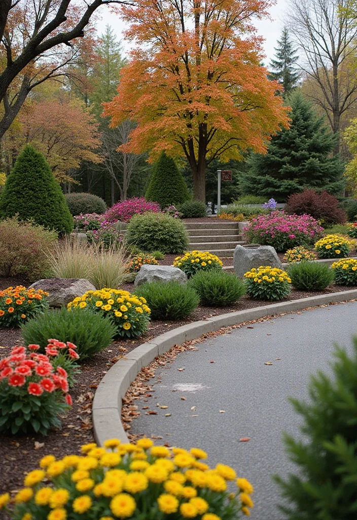 Car Parking Design Home Garden: A Practical Guide with 19 Seamless Integration Inspirations - 14. Seasonal Decor: Changing with the Seasons