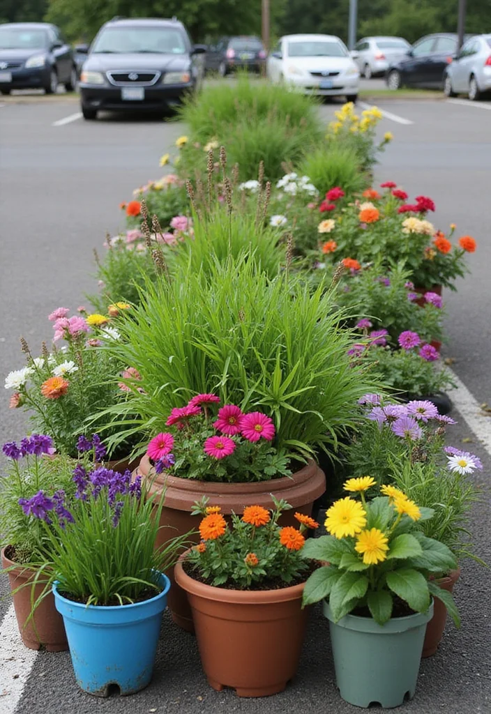 Car Parking Design Home Garden: A Practical Guide with 19 Seamless Integration Inspirations - 7. Container Gardening: Versatility at Its Best