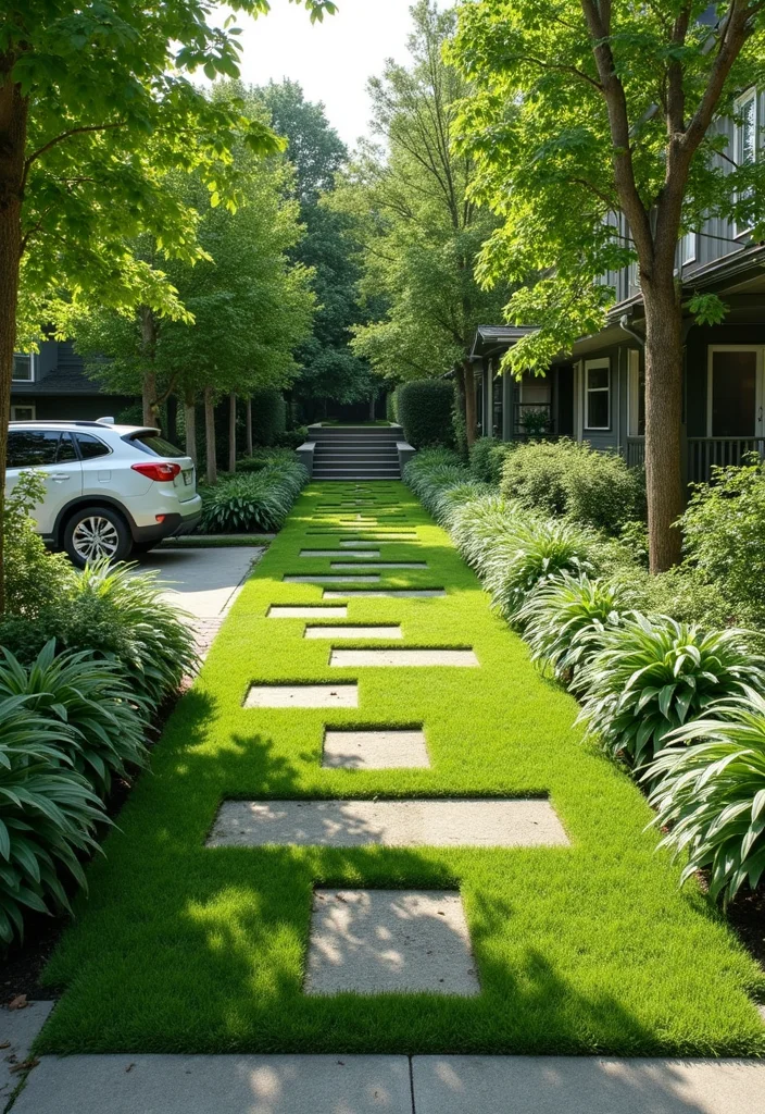Car Parking Design Home Garden: A Practical Guide with 19 Seamless Integration Inspirations - 8. Green Driveways: Nature’s Embrace