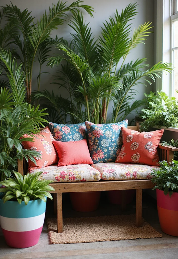 Corner Garden Ideas Landscape Design: A Creative Guide with 18 Space-Saving Inspirations - 4. Corner Bench with Planters: Seating Meets Greenery