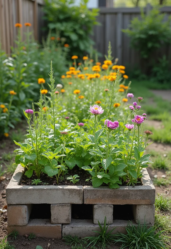 DIY Raised Garden Bed: A Beginner Build Guide with 17 Step-by-Step Project Inspirations - 6. Cinder Block Garden Bed