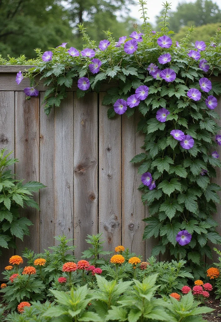 English Cottage Garden Design Layout: A Romantic Guide with 19 Floral-Inspired Layout Designs - 15. Rustic Fence Gardens