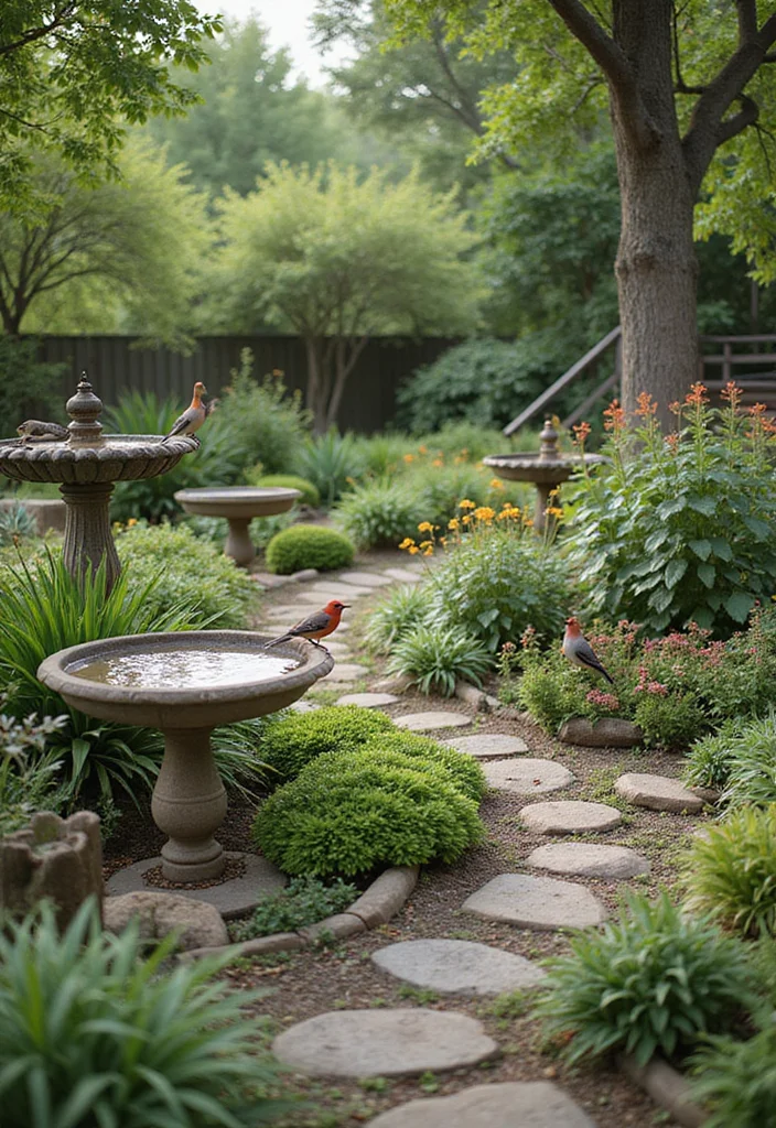 English Cottage Garden Design Layout: A Romantic Guide with 19 Floral-Inspired Layout Designs - 17. Bird-Friendly Designs