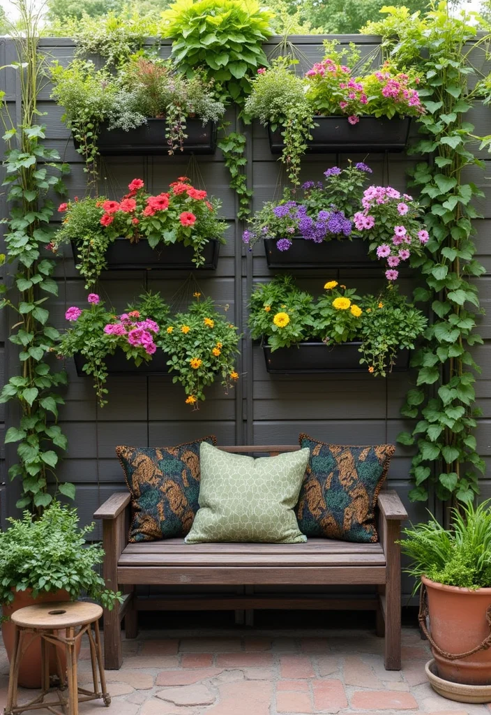 English Cottage Garden Design Layout: A Romantic Guide with 19 Floral-Inspired Layout Designs - 2. Cozy Nooks with Vertical Gardens