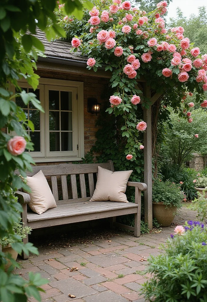 English Cottage Garden Design Layout: A Romantic Guide with 19 Floral-Inspired Layout Designs - 5. Romantic Seating Areas