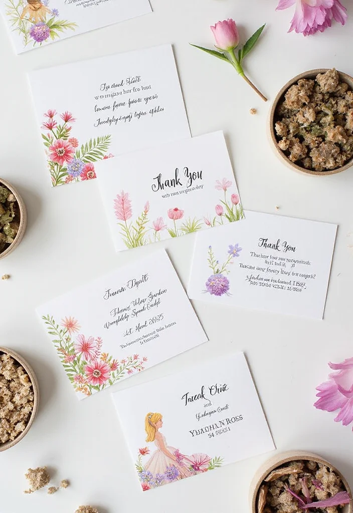 Fairy Garden Birthday Party: A Magical Guide with 19 Whimsical Celebration Inspirations - 17. Themed Thank You Notes