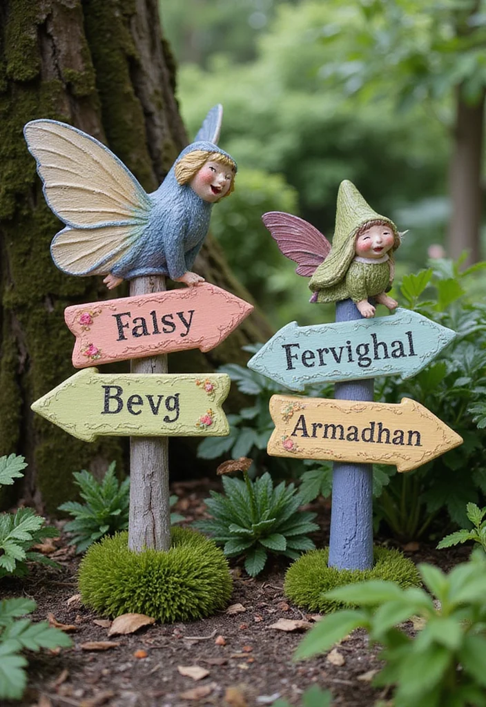 Fairy Garden Theme Party: A Fantasy Guide with 19 Playful Enchanted Inspirations - 14. Personalized Fairy Garden Signs