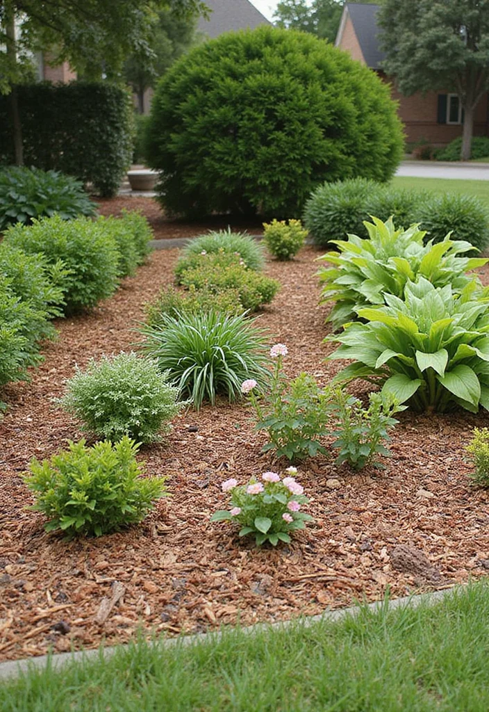 Front Yard Garden Design: A Curb Appeal Guide with 18 Stylish Outdoor Inspirations - 16. Eco-Friendly Mulching