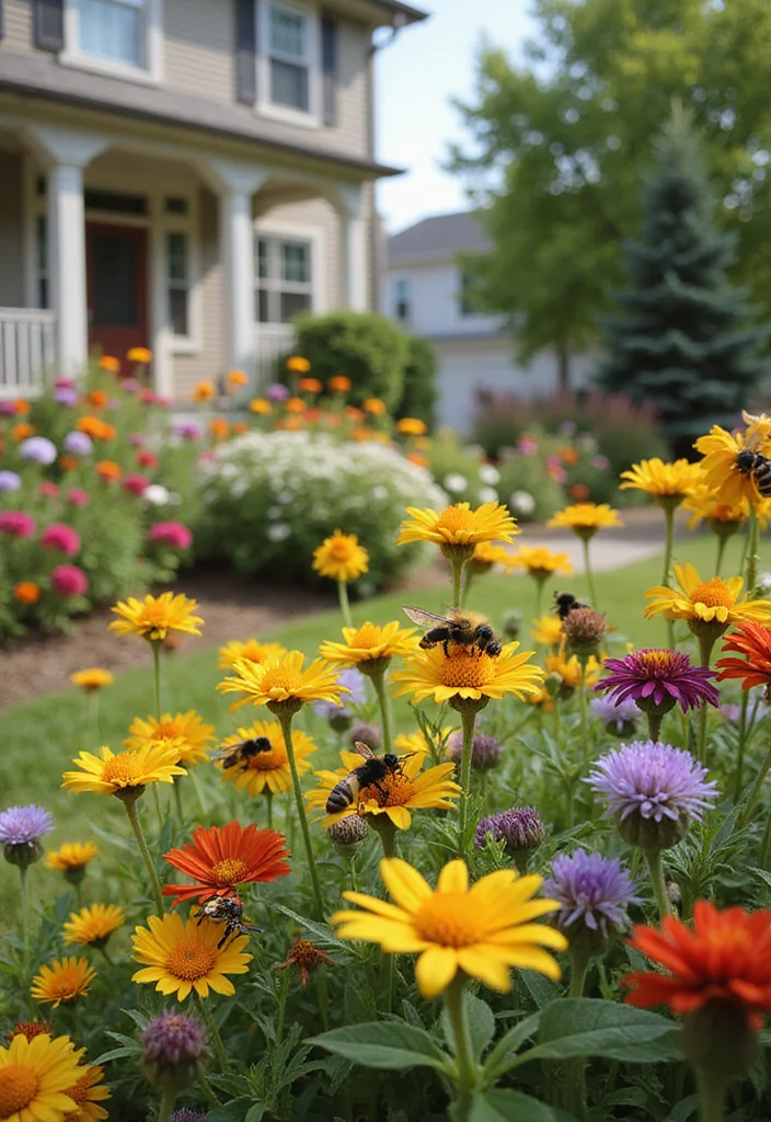 Front Yard Garden Design: A Curb Appeal Guide with 18 Stylish Outdoor Inspirations - 7. Pollinator-friendly Gardens