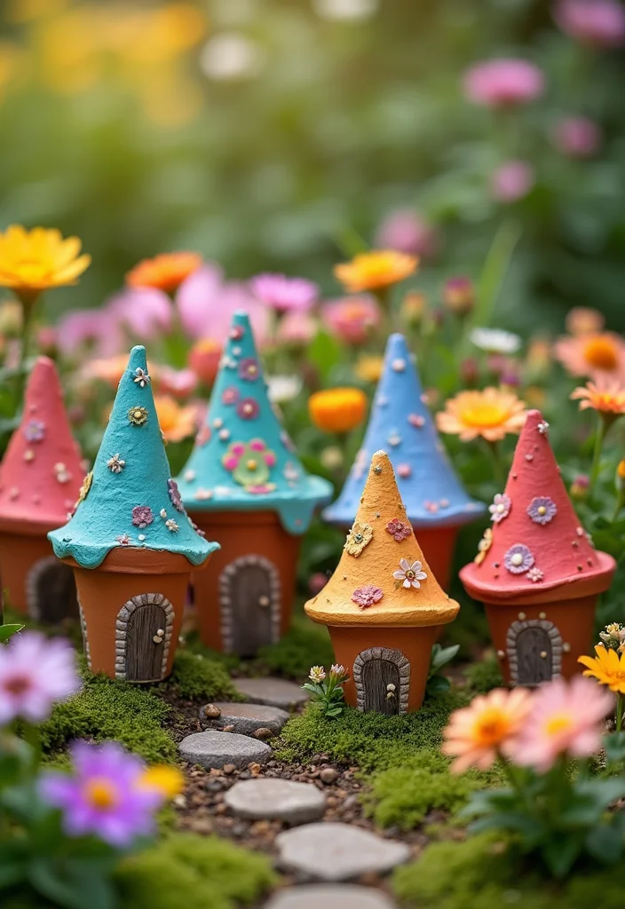 Garden Art Sculptures DIY: A Crafty Guide with 17 Creative Outdoor Art Inspirations - 10. Clay Pot Fairy Houses