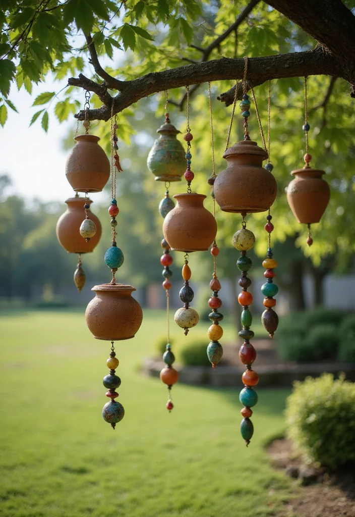 Garden Art Sculptures DIY: A Crafty Guide with 17 Creative Outdoor Art Inspirations - 6. Terracotta Wind Chimes