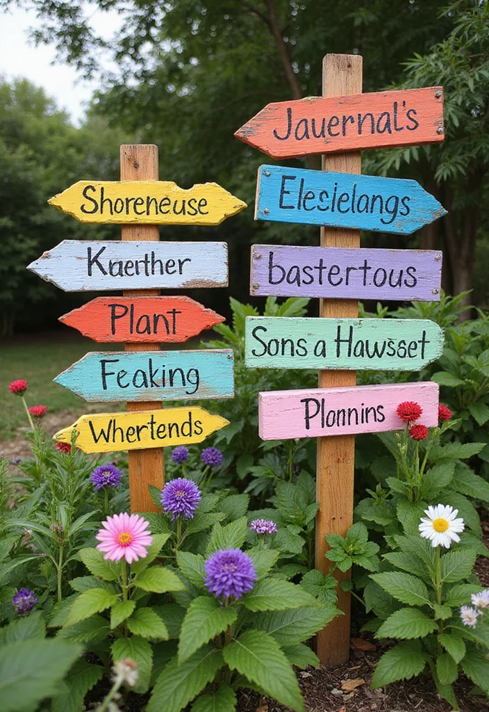 Garden Art Sculptures DIY: A Crafty Guide with 17 Creative Outdoor Art Inspirations - 8. Painted Wooden Signs