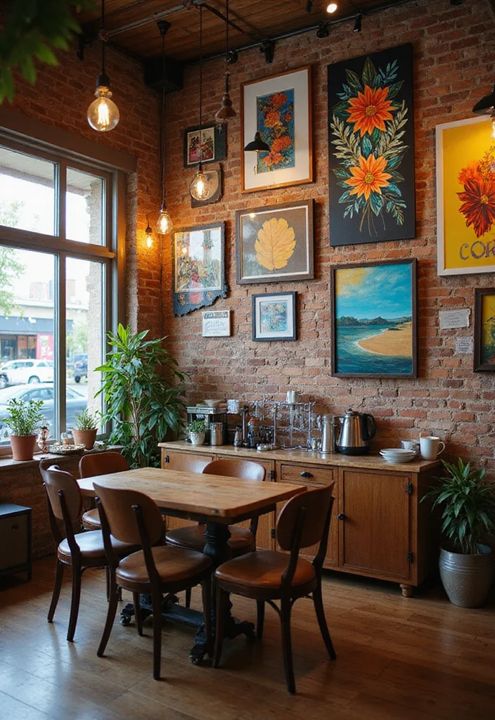 Garden Coffee Shop Design Outdoor: A Cozy Guide with 19 Relaxed Atmosphere Inspirations - 15. Personal Touch with Local Artwork