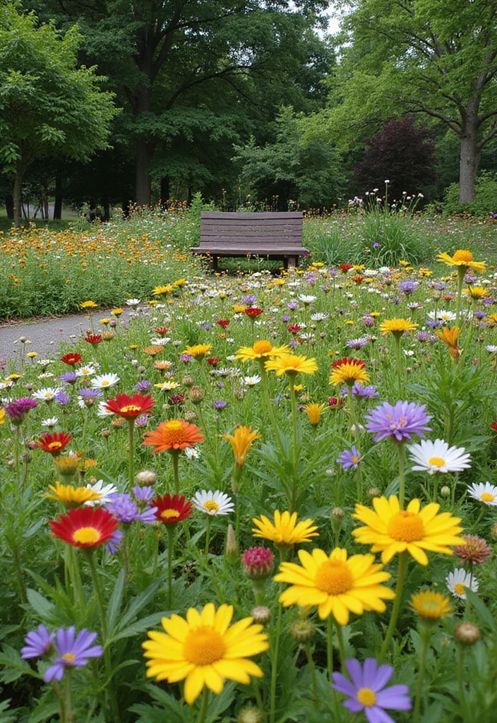 Garden Design Front of House: A Welcoming Guide with 17 Entrance-Focused Inspirations - 1. Whimsical Wildflower Meadow