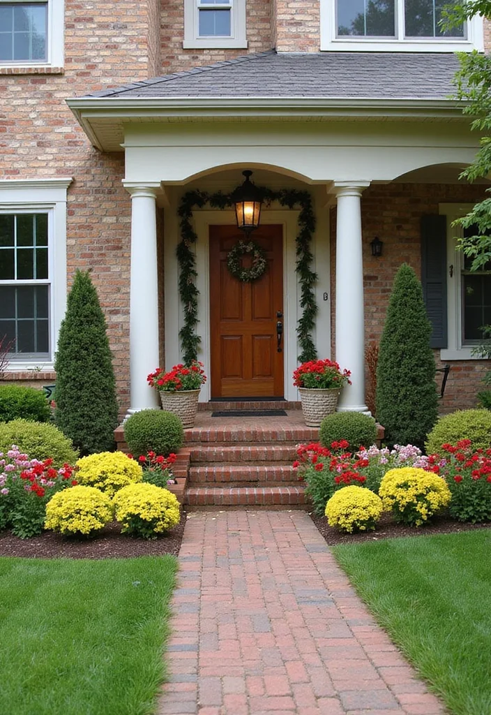Garden Design Front of House: A Welcoming Guide with 17 Entrance-Focused Inspirations - 11. Seasonal Displays