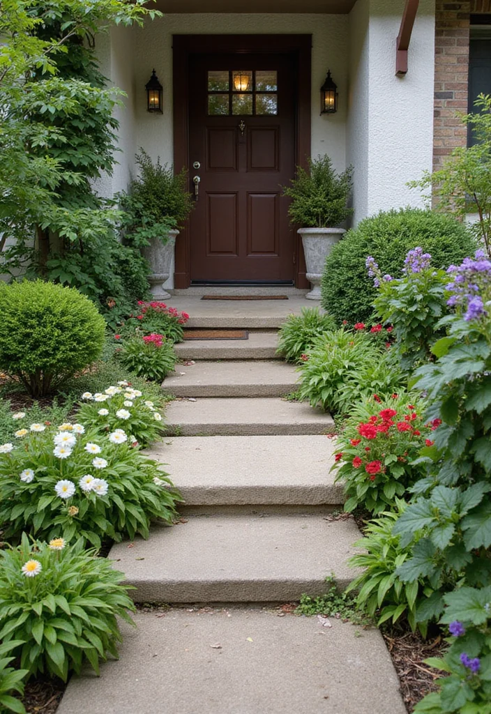 Garden Design Front of House: A Welcoming Guide with 17 Entrance-Focused Inspirations - 3. Charming Pathway with Stepping Stones