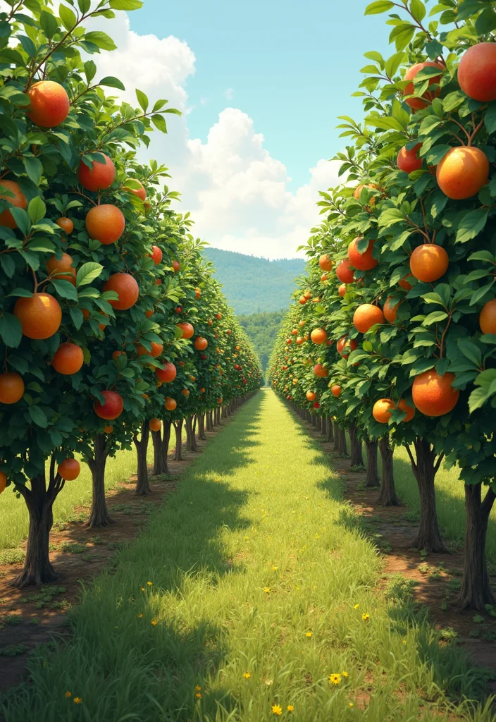 Garden Design Plans Drawing Layout: A Detailed Guide with 19 Planning-Friendly Inspirations - 10. Simple Fruit Tree Orchards