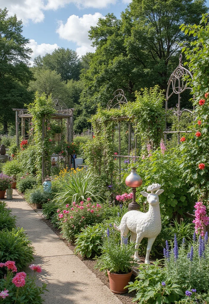 Garden Ideas Front of House: A Practical Guide with 18 Charming Outdoor Inspirations - 11. Garden Art and Edibles