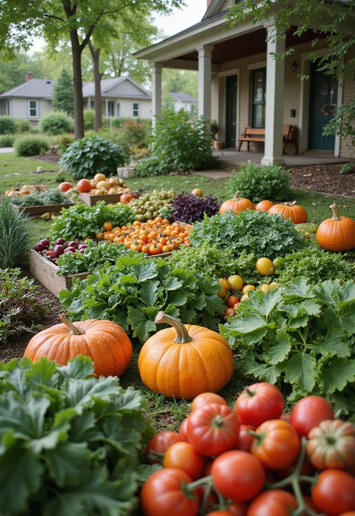 Garden Ideas Front of House: A Practical Guide with 18 Charming Outdoor Inspirations - 18. Seasonal Farmer's Market Vibe