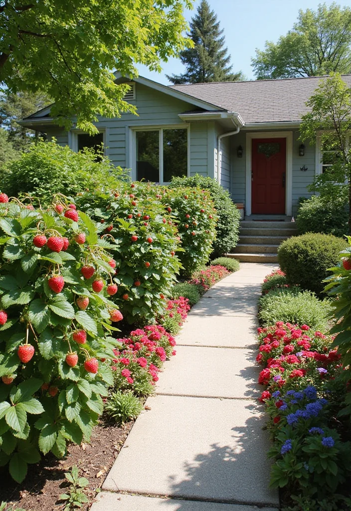 Garden Ideas Front of House: A Practical Guide with 18 Charming Outdoor Inspirations - 3. Colorful Fruit Borders
