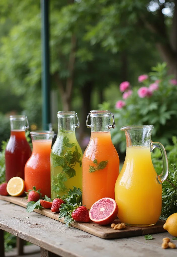 Garden Party Baby Shower Ideas: A Delightful Guide with 19 Whimsical Celebration Inspirations - 5. A Refreshing Beverage Bar