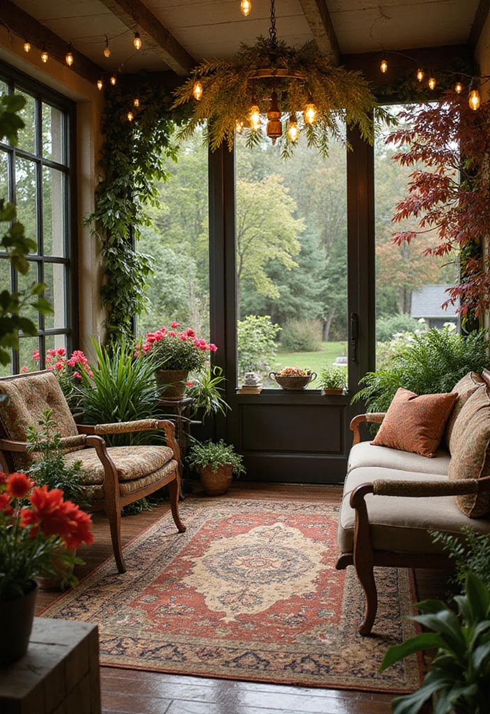Garden Room Ideas Interior Design: A Cozy Guide with 20 Nature-Infused Styling Inspirations - 10. Seasonal Decor: Embracing Nature's Cycles
