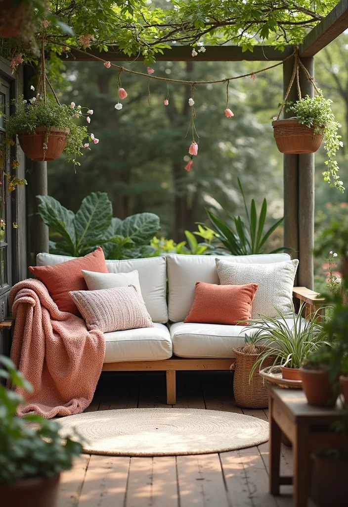 Garden Room Ideas Interior Design: A Cozy Guide with 20 Nature-Infused Styling Inspirations - 19. Cozy Textile Layering: Softening the Space