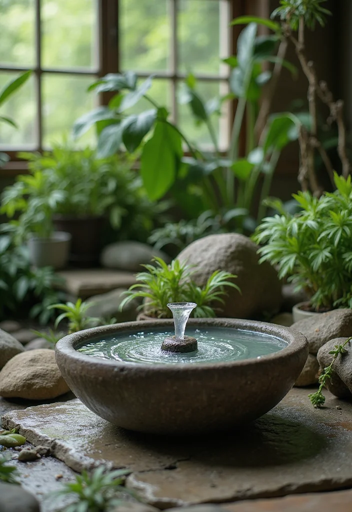 Garden Room Ideas Interior Design: A Cozy Guide with 20 Nature-Infused Styling Inspirations - 6. Indoor Water Features: Serenity in Sound
