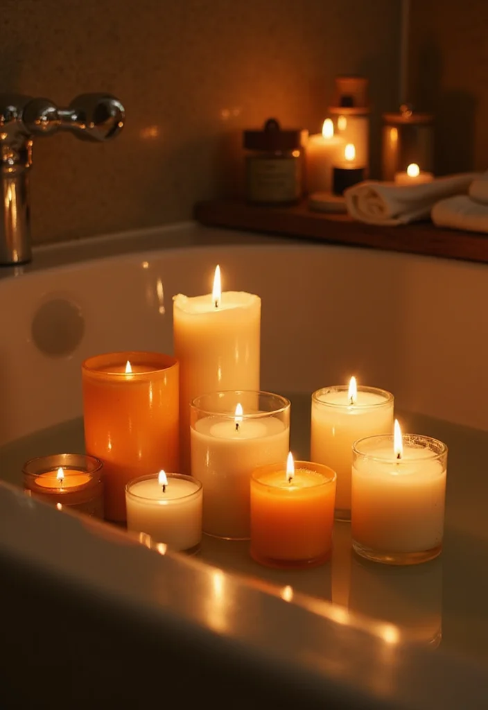 Garden Tub Decor Master Bath: A Relaxing Guide with 19 Spa-Like Styling Inspirations - 6. Aromatherapy Candles with Herbal Scents