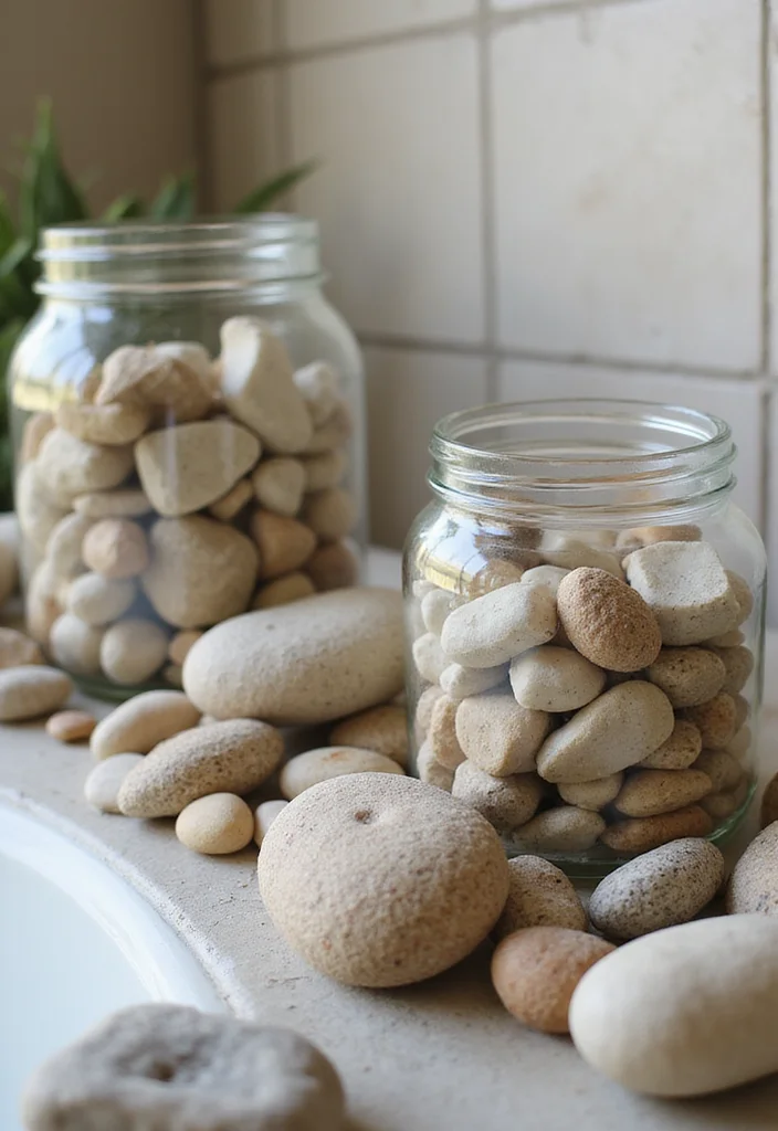 Garden Tub Decor Master Bath: A Relaxing Guide with 19 Spa-Like Styling Inspirations - 7. Stone and Pebble Accents