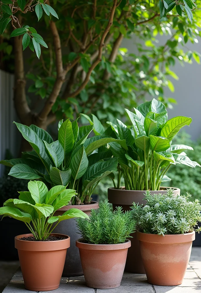 Grow a Garden Design Ideas: A Beginner-Friendly Guide with 17 Simple Concept Inspirations - 13. Shade-Loving Container Garden