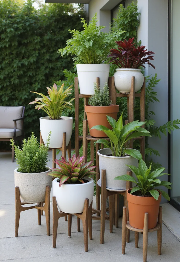 Grow a Garden Design Ideas: A Beginner-Friendly Guide with 17 Simple Concept Inspirations - 14. Decorative Plant Stands