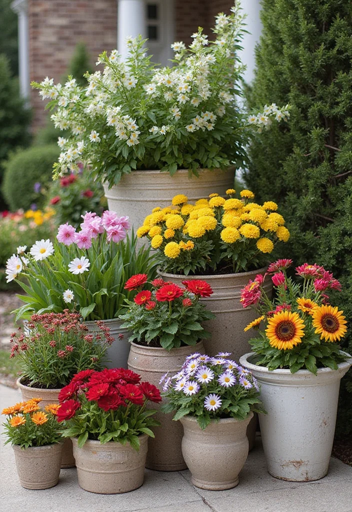 Grow a Garden Design Ideas: A Beginner-Friendly Guide with 17 Simple Concept Inspirations - 9. Seasonal Container Rotation