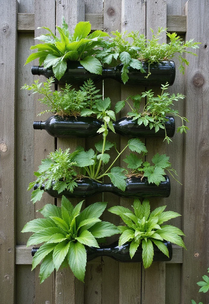 Grow a Garden Layout: A Practical Guide with 18 Easy-to-Follow Layout Inspirations - 9. Recycled Bottle Garden