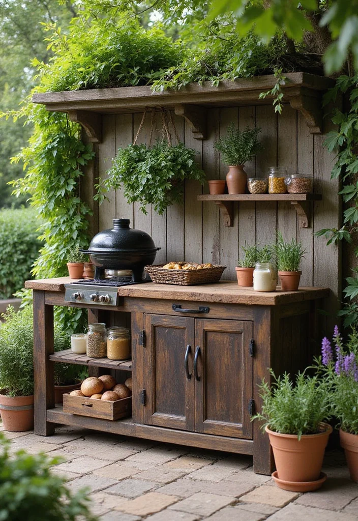 Hippie Garden Ideas Boho Decor: A Free-Spirited Guide with 18 Eclectic Styling Inspirations - 5. Tiny Outdoor Kitchen