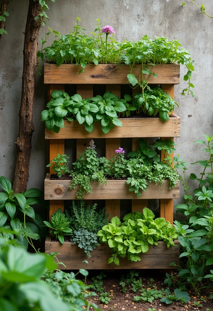Hippie Garden Ideas Boho Decor: A Free-Spirited Guide with 18 Eclectic Styling Inspirations - 6. Vertical Pallet Garden