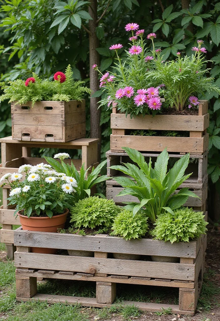 Home Garden Design Small Outdoor: A Functional Guide with 17 Space-Smart Inspirations - 7. Recycled Materials for Garden Decor