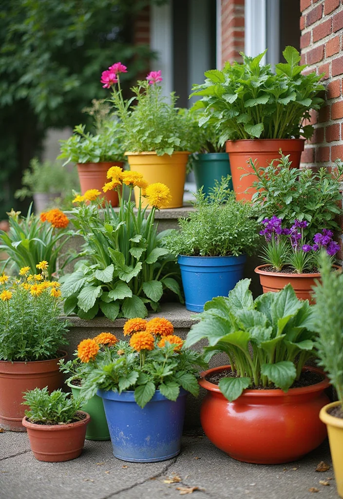 Home Garden Design Small Outdoor: A Functional Guide with 17 Space-Smart Inspirations - 8. Container Gardening