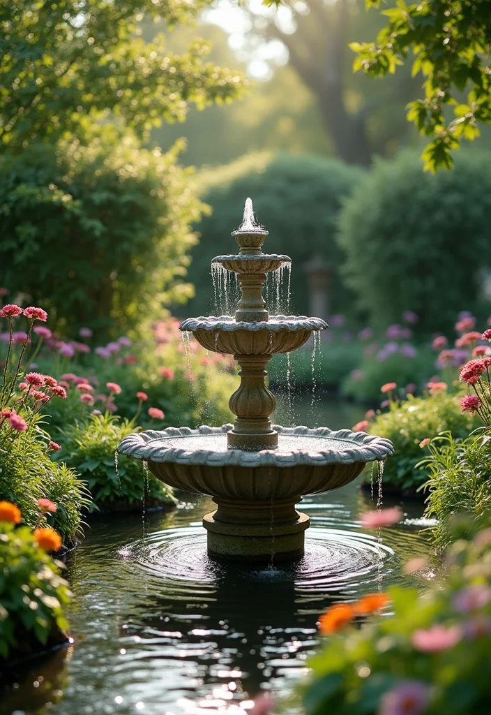 Mediterranean Garden Design Tuscan Style: A Warm Guide with 20 Old-World Charm Inspirations - 10. Water Features for Tranquility